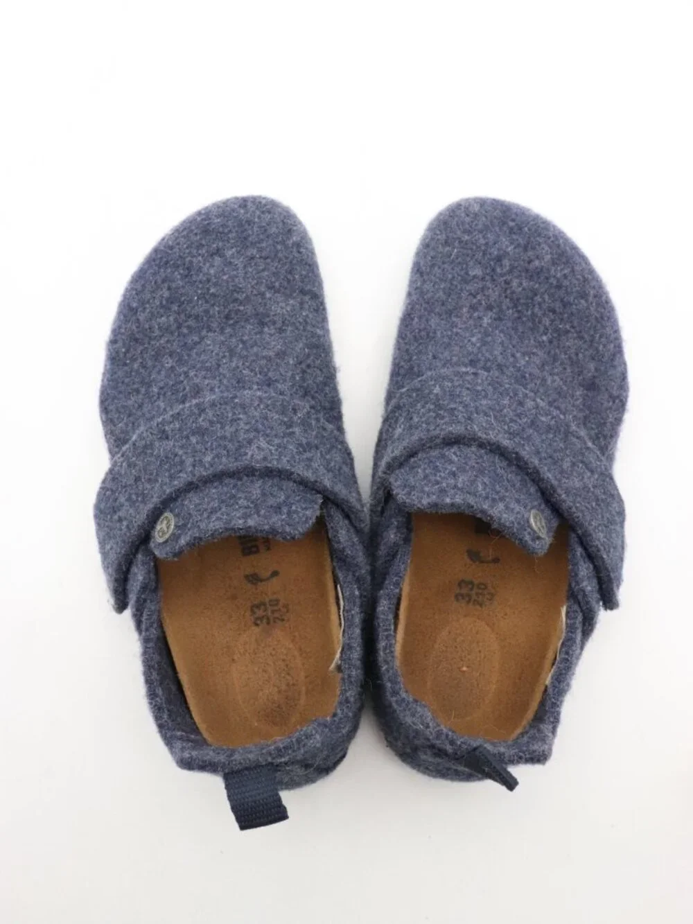 Birkenstock Zermatt HL Kids US 2 EU 33 Fit Blue Wool Felt Slippers Shoes